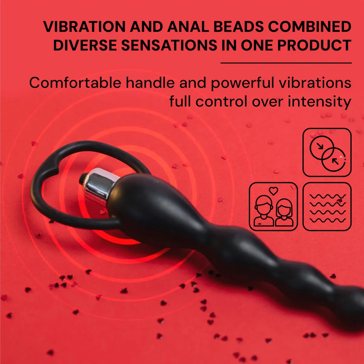Vibromasseur anal chapelet 19 cm Ø1,8-3,3 cm silicone plug anal vibrant jouet anal prostatique pour homme femme stimulation profonde perles anales jouet sexuel adulte FOPS A44-4M
