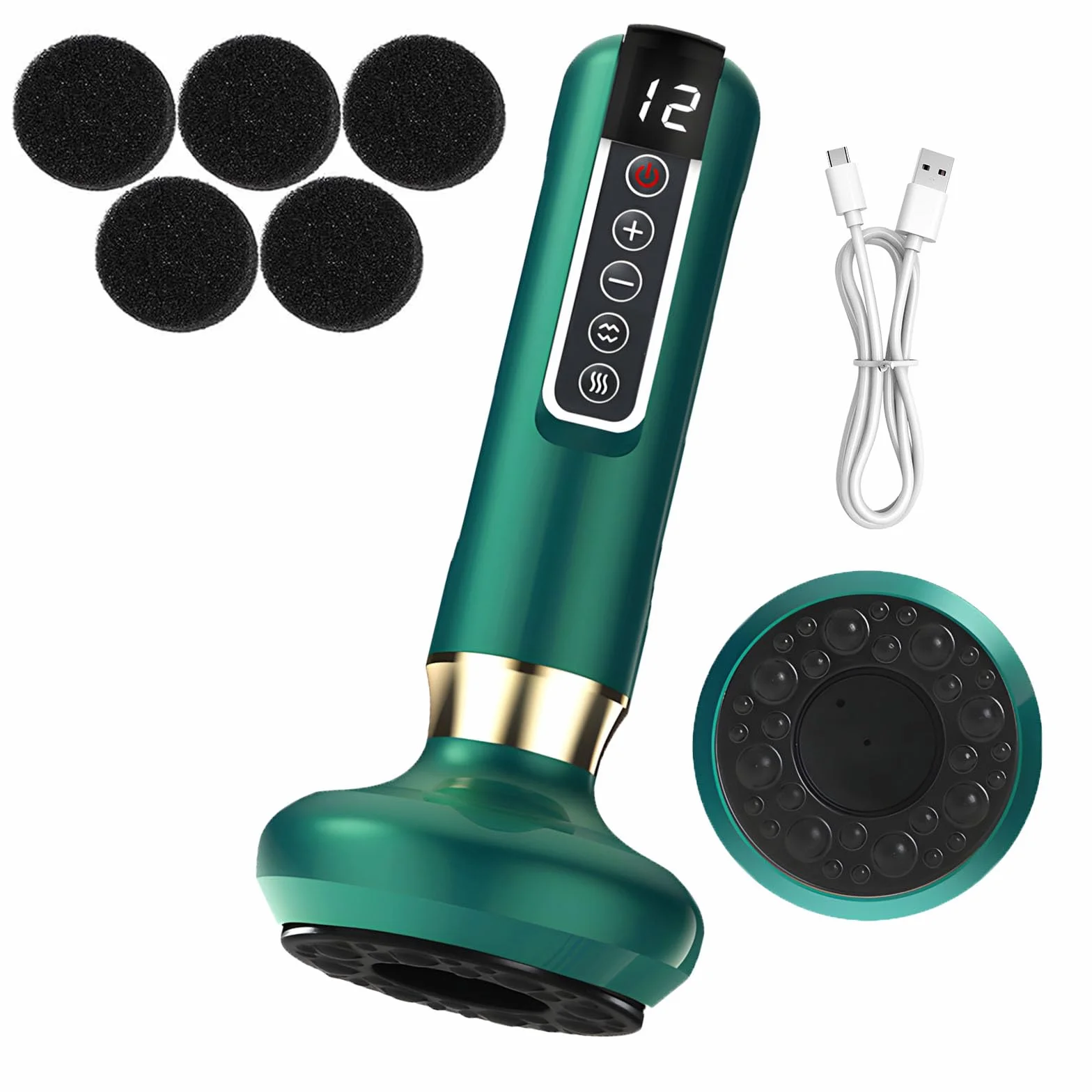 Appareil de Massage à Bulles électrique,Appareil de Massage Anti-cellulite pour Jambes/Ventre/Mains,Appareil Anti-cellulite, Appareil de Drainage Lymphatique avec 12 Programmes et 4 Modes