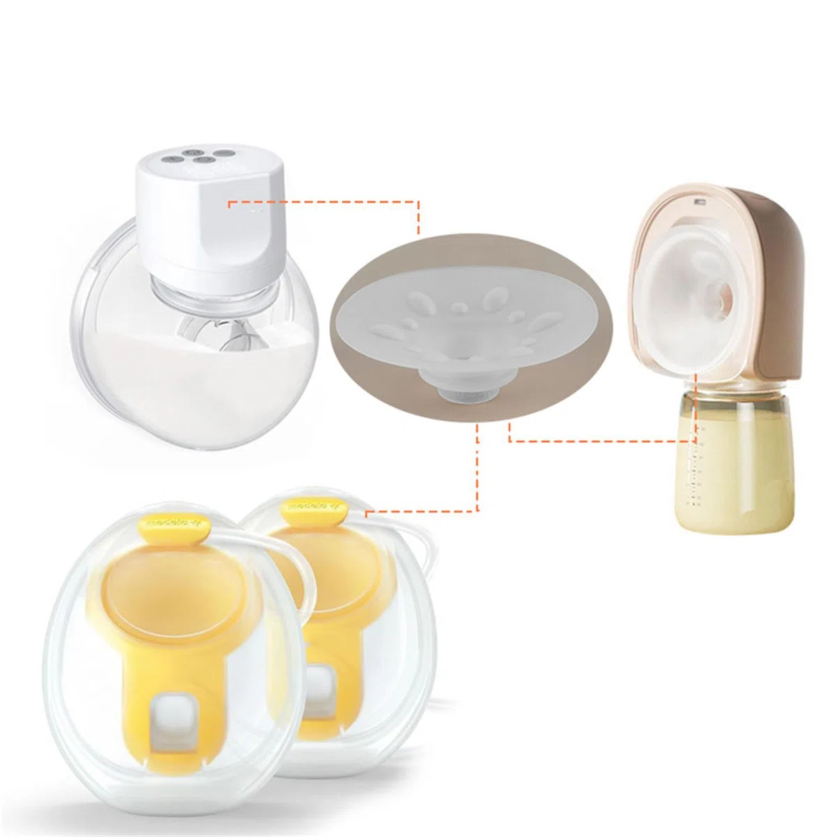 Insert De Bride Tire-lait 13-24mm Connecteur Remplacement En Silicone Convertisseur Efficace Adaptateur Fixation Rapide Insertion Bride