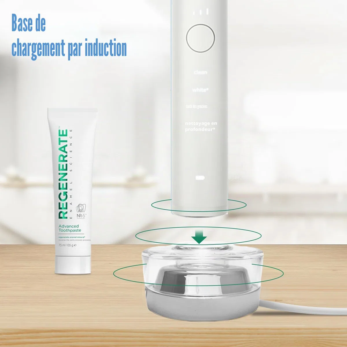 Chargeur de Brosse à Dents Électrique pour Brosse à Dents Compatible avec Philips Sonic HX9300 HX9900 Series Base de Charge Inductive Portable étanche