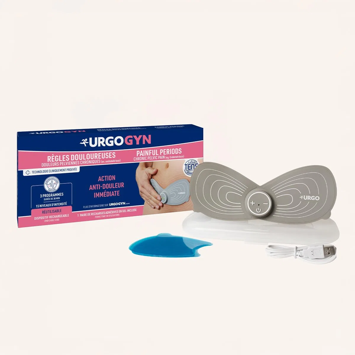 URGOGYN - Recharges Spécialement Conçues pour le Patch d'Electrothérapie Règles Douloureuses URGOGYN - Gel Adhésif - Pack 3 Paires de Recharges de Gels Adhésifs