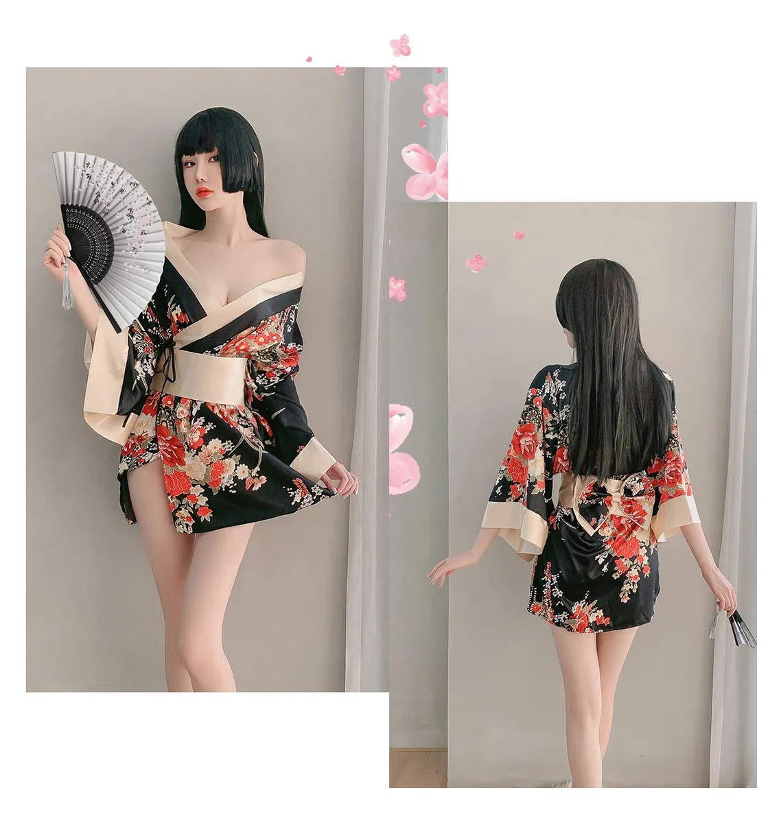 Robe kimono traditionnelle japonaise Yukata pour femme - Pyjama sexy - Cosplay