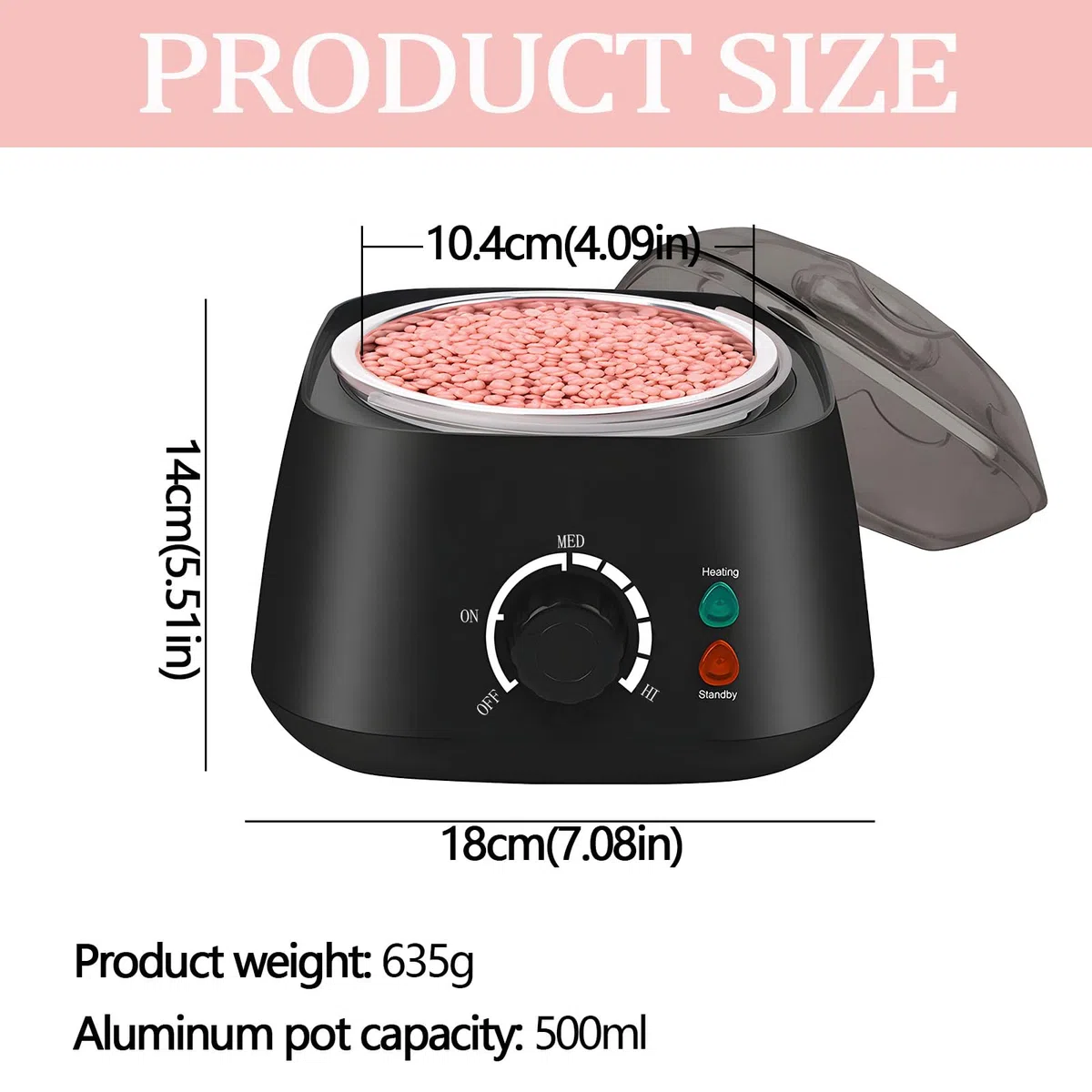 Chauffe Cire Epilation, Kit Chauffe Cire Professionnelle, Kit Epilation Cire Avec Perles D'éPilation De 400g, 5 Gobelets En Papier, 20 Spatules En Bois, Pour Corps Entier, Sourcils, Aisselles, Visage