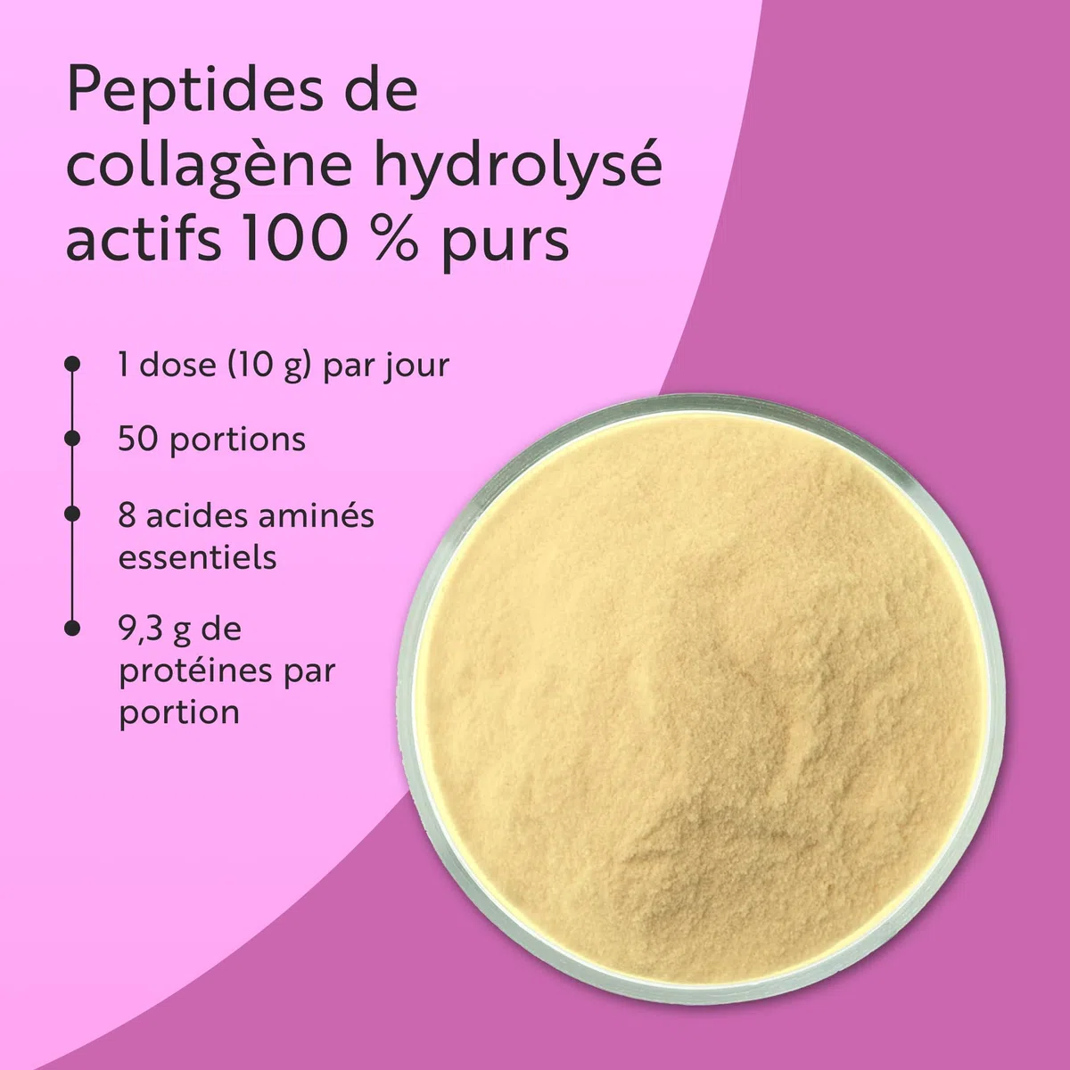 Nutravita Poudre de Collagene 500g - 100% Premium Peptides de Collagène Hydrolysés Pur, Type 1-50 Portions, Goût Neutre - Peptide de Collagen Hydrolysat - Collagene Bovin à Boir - 8 Acides Aminés