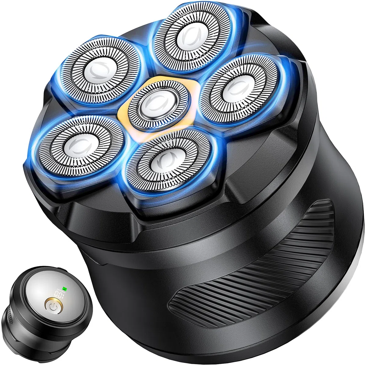 Rasoir Tete Chauve Homme,6D Tête Magnétique Rasoir Électrique Humide/sec étanche IPX7 Étanche Tondeuse Crane Chauve Type-C Rasoir Crane Homme Chauve avec Écran LED