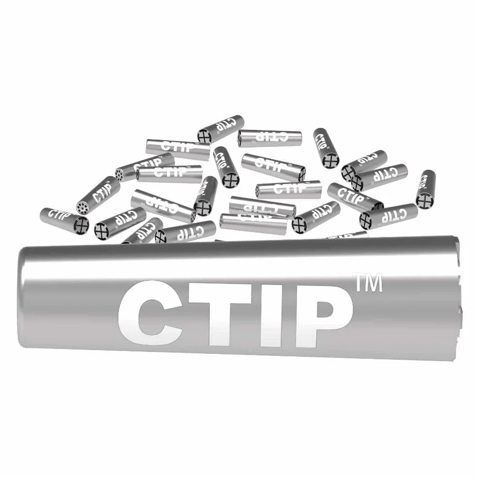 Lot de 100 filtres à charbon actif coniques en aluminium de 6 à 7 mm de diamètre + tube à joint