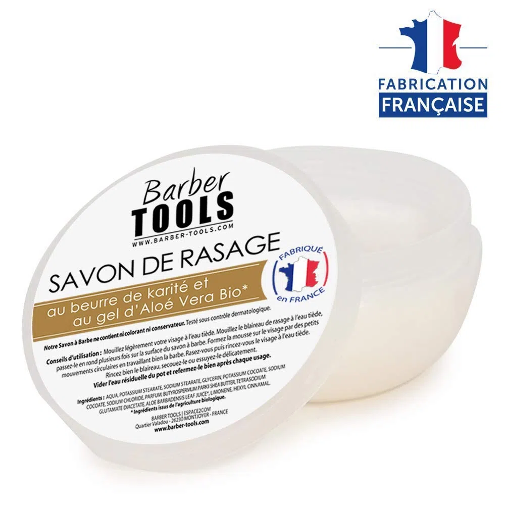 Kit de rasage | Blaireau de rasage avec porte blaireau + savon de rasage 150ml ✮ BARBER TOOLS ✮