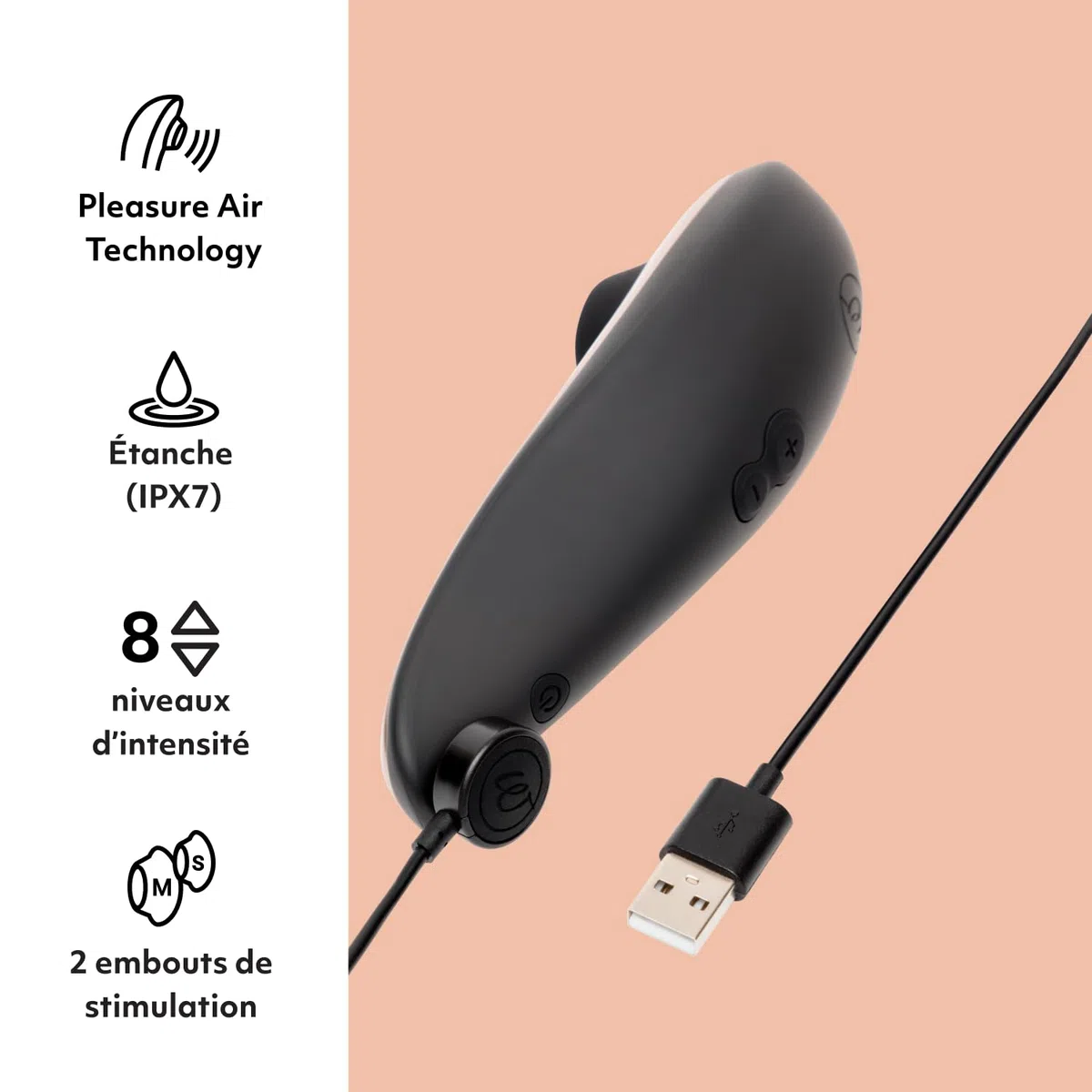 Womanizer Classic Stimulateur clitoridien - Suceur de clitoris avec 8 niveaux de puissance - Vibromasseur clitoridien étanche - Stimulateur clitoridien rechargeable pour femme et couple - Or rose