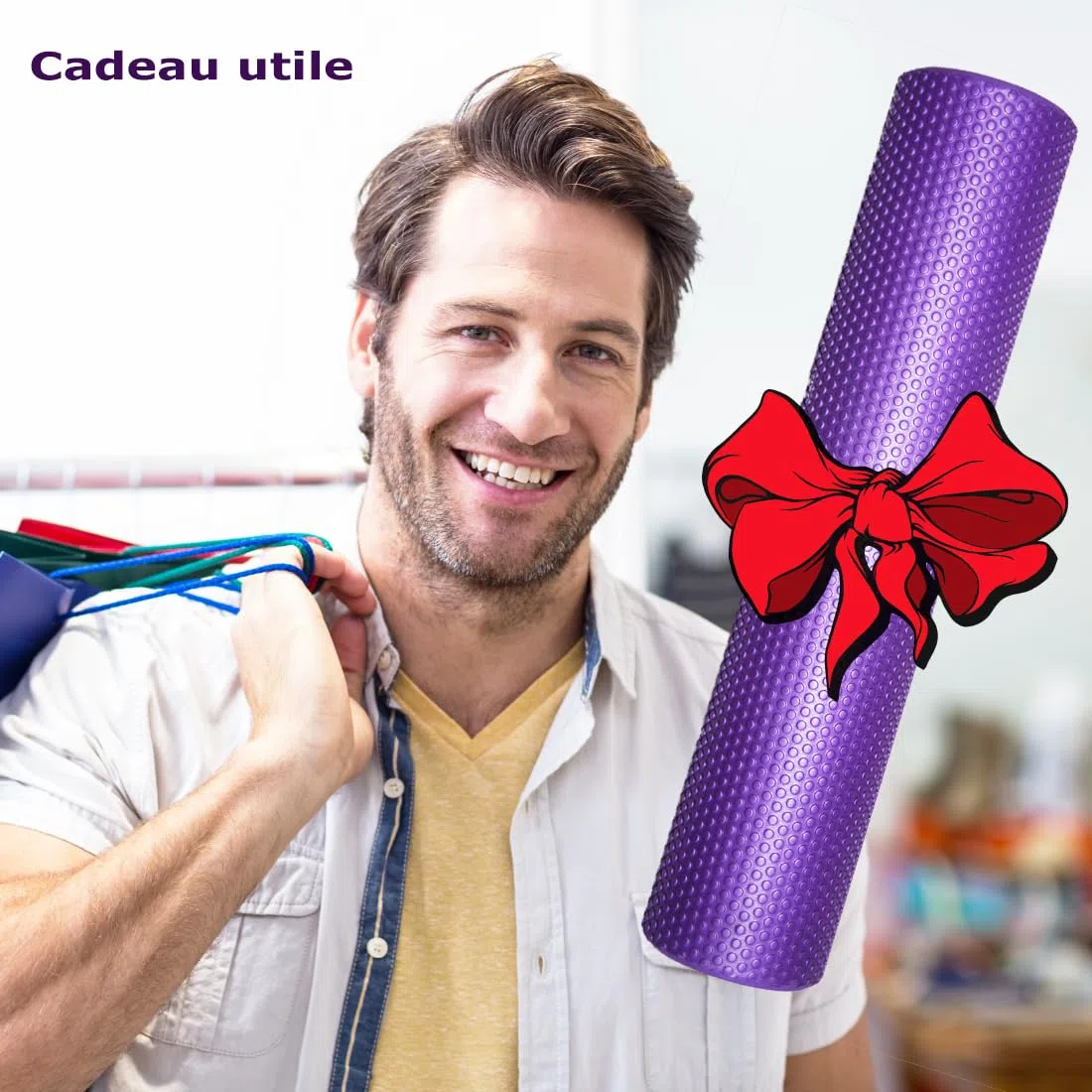 Rouleau de Massage Dos en Mousse EVA; Soft Trigger Point Fascias Foam Roller pour Relaxation et Recuperation Musculaire; Rouleau Massant Yoga Pilates étirement du Dos