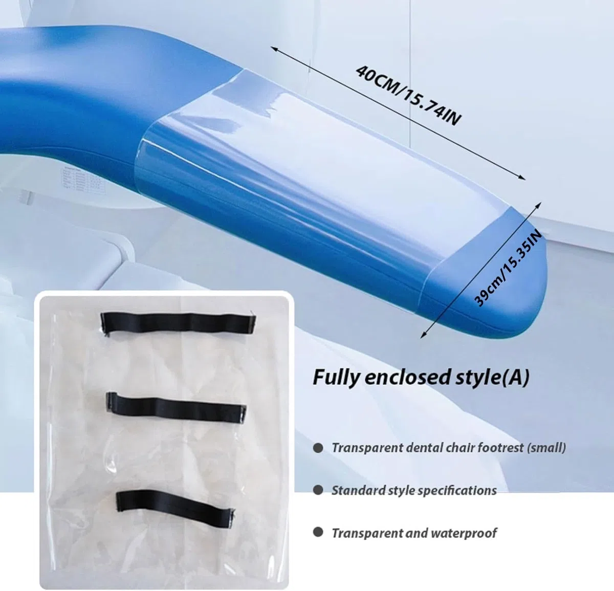 Lot de 5 Coussinets de Protection pour Pieds de Fauteuil Dentaire, avec Bandes élastiques, Anti-poussière, lavables en Plastique(A)