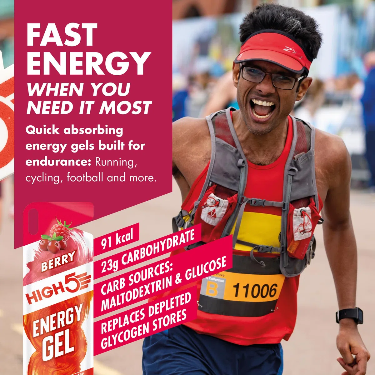High5 - Boîte Mixte Gel Energie 20 Sachets Nutrition Sports - Jaune, 16cm