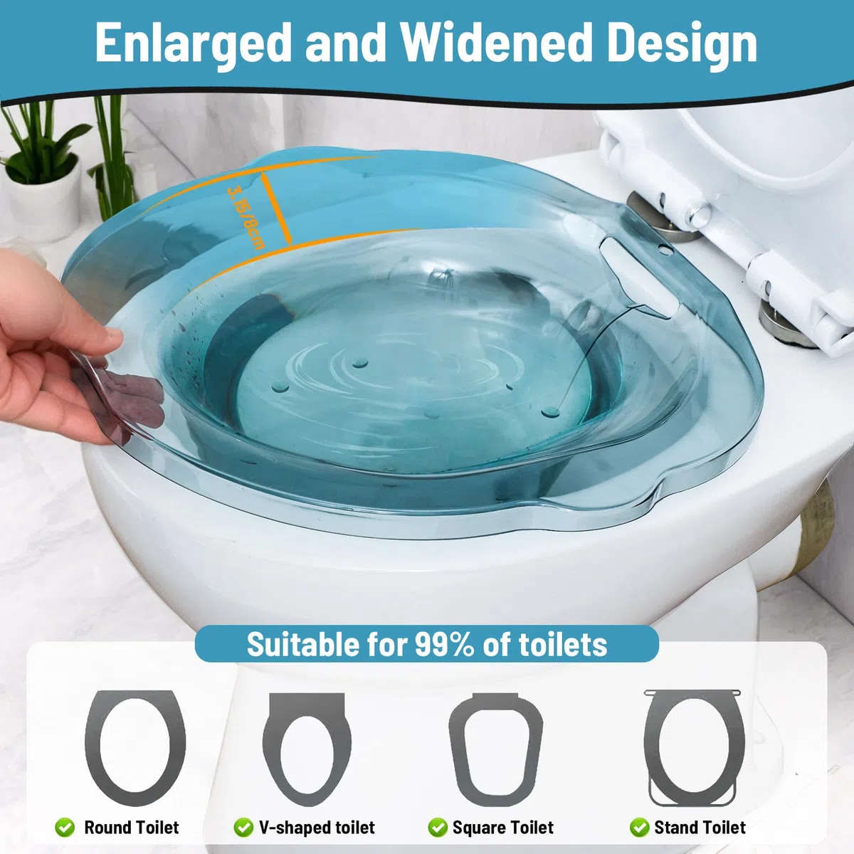 Sitz Baths Siège de toilette pour soins post-partum, personnes âgées, handicapées ou traitement hémorroïdes – atténue les infections, soulage l'inflammation, calme la douleur