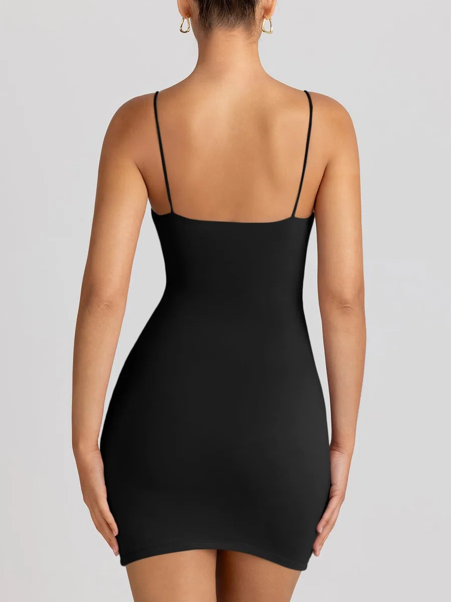 LILLUSORY – Robe courte moulante sexy pour femmes, dos nu, idéale pour soirées et clubs, Printemps/Été, style Y2K