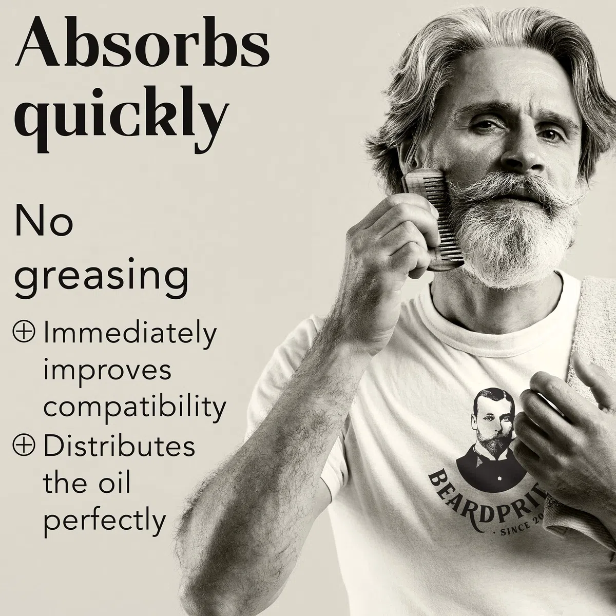 BEARDPRIDE Huile à barbe pour hommes - Barbershop Oil - L'huile à barbe originale du barbier - Notre huile à barbe rend la barbe douce - Huiles 100% naturelles - huile à barbe pour hommes