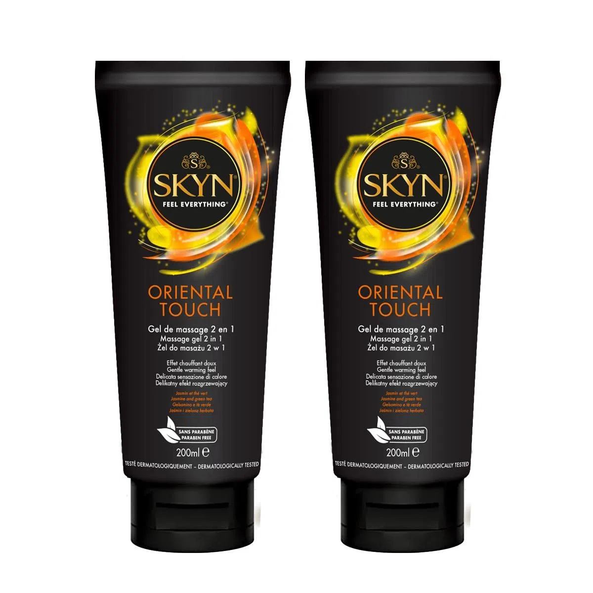 Skyn - Lot de 2 Gel de Massage 2 en 1 Oriental Touch - Effet Chauffant Doux - 200ml