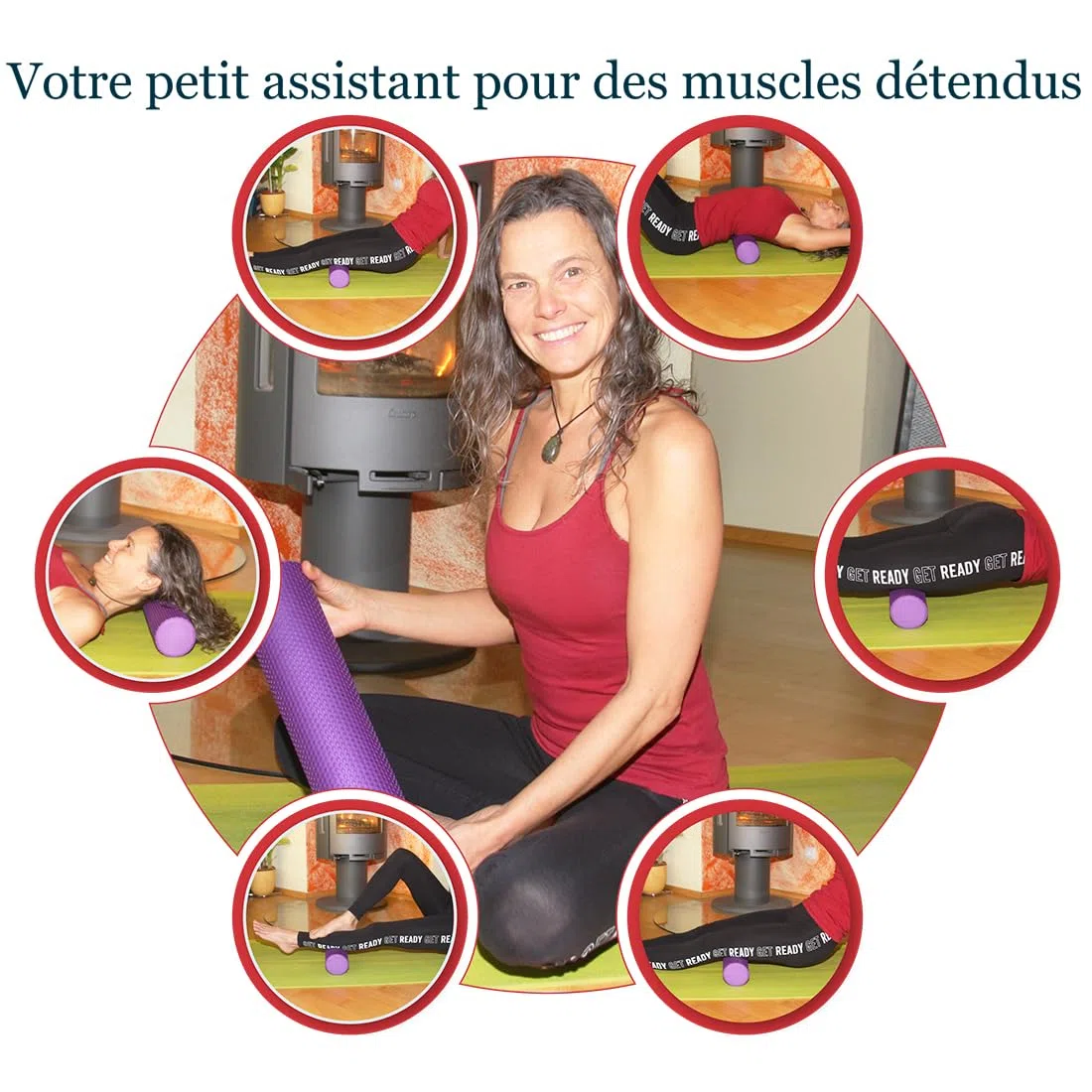 Rouleau de Massage Dos en Mousse EVA; Soft Trigger Point Fascias Foam Roller pour Relaxation et Recuperation Musculaire; Rouleau Massant Yoga Pilates étirement du Dos