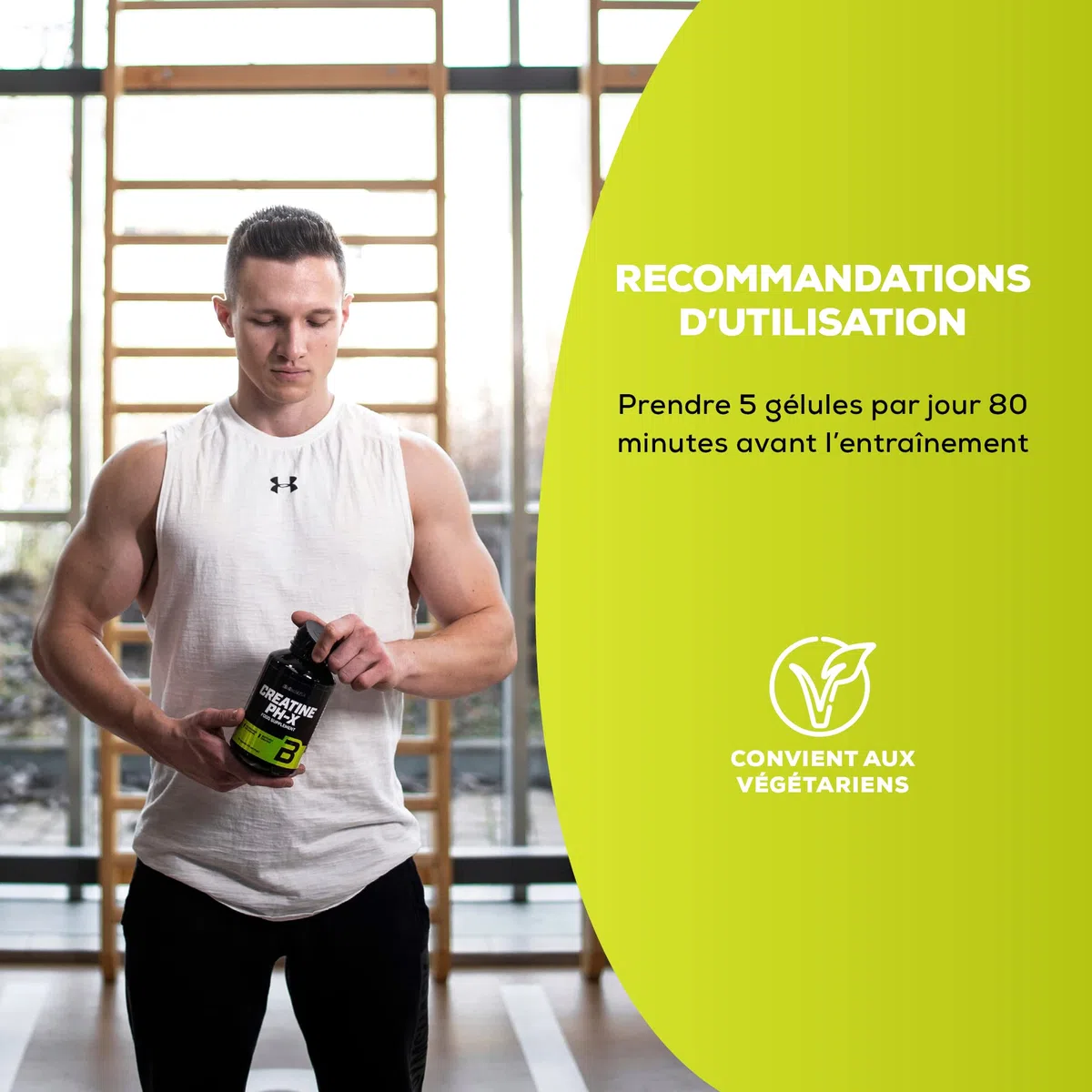 BioTechUSA Creatine Ph-X capsules | Créatine tamponnée | 3g CreaBASE par portion, 210 gélules