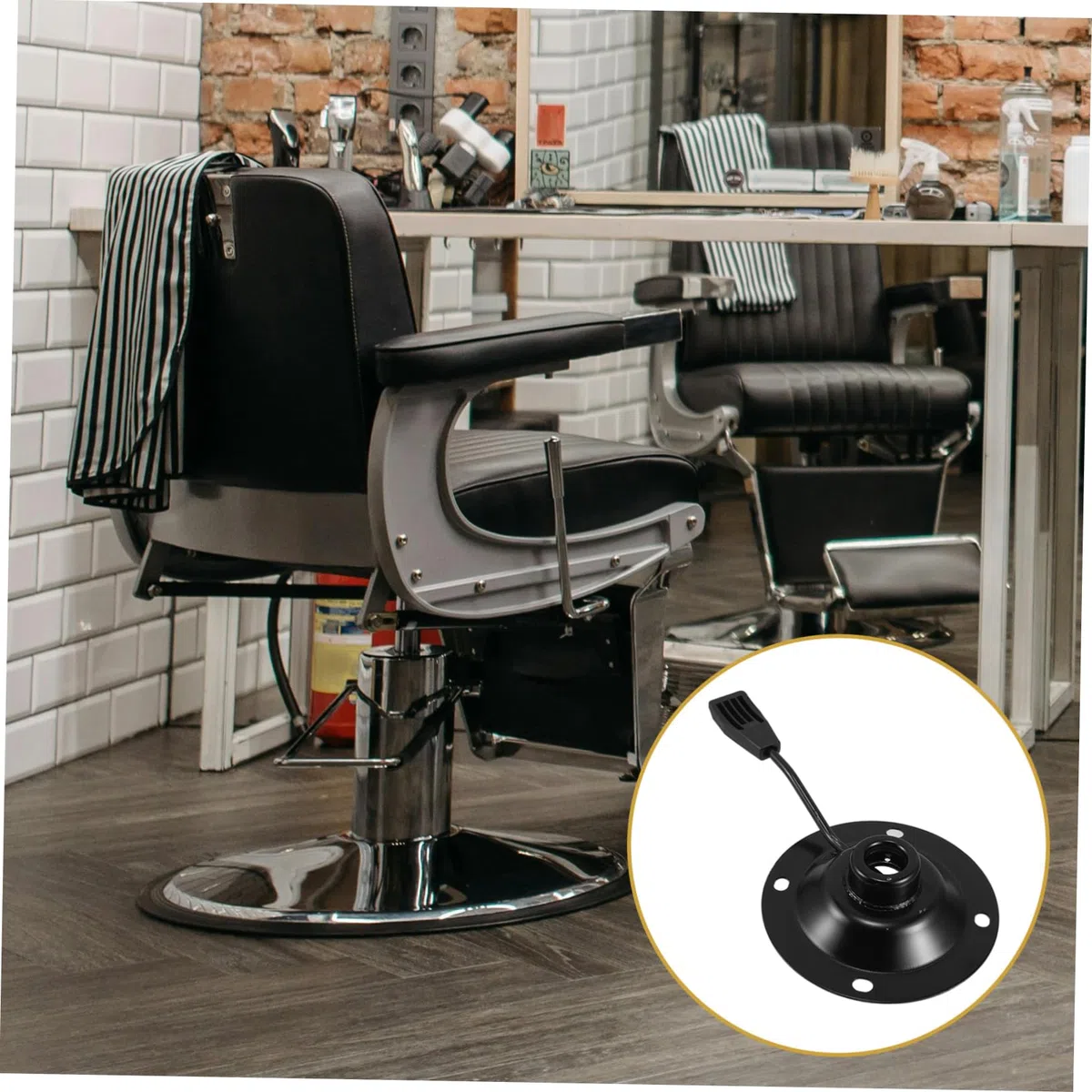 Healeved Mécanisme de Siège Réglable en Hauteur pour Chaise de Jeu Noire en Fer, Matériau Robuste, Utilisation Polyvalente pour Salons et Barber Shops