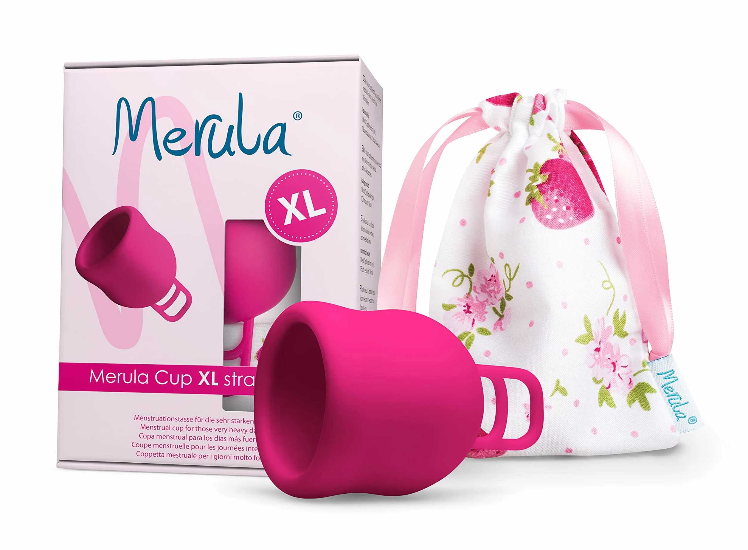 Merula Cup XL strawberry (rose) - La coupe menstruelle pour les journées intenses