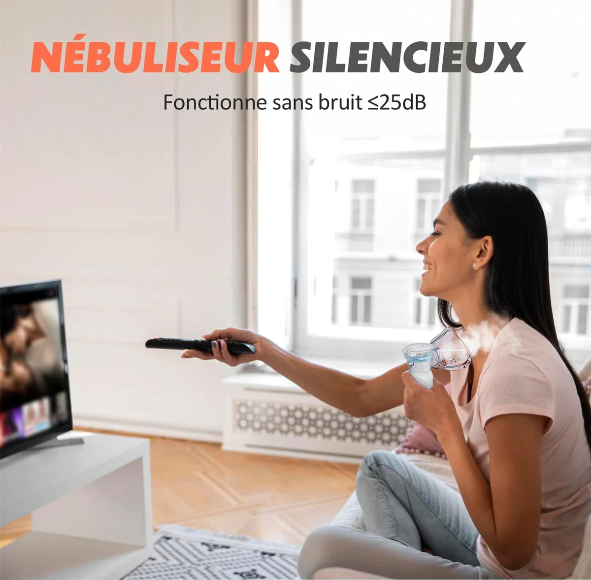 Nebulisateur pour Adultes, Nebulisateur Portable Rechargeable pour Adultes et Enfants, Inhalateur Silencieux pour Enfants avec 2 Masques et Embout Buccal, pour Usage Domestique et en Voyage