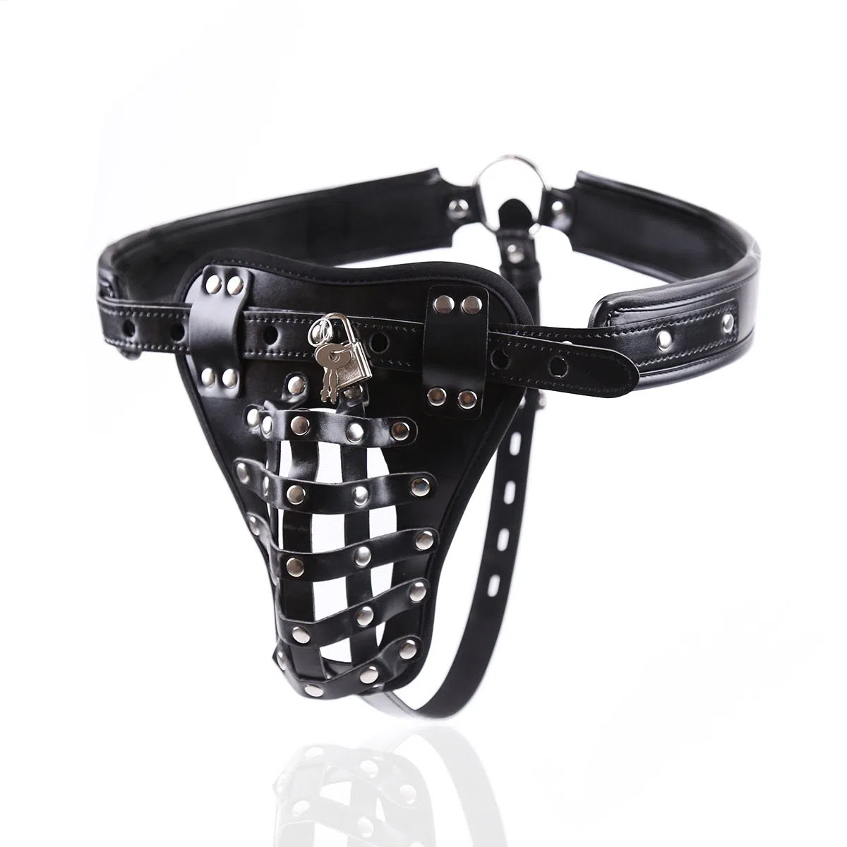 Boowhol Ceinture de chasteté pour homme en cuir avec string SM