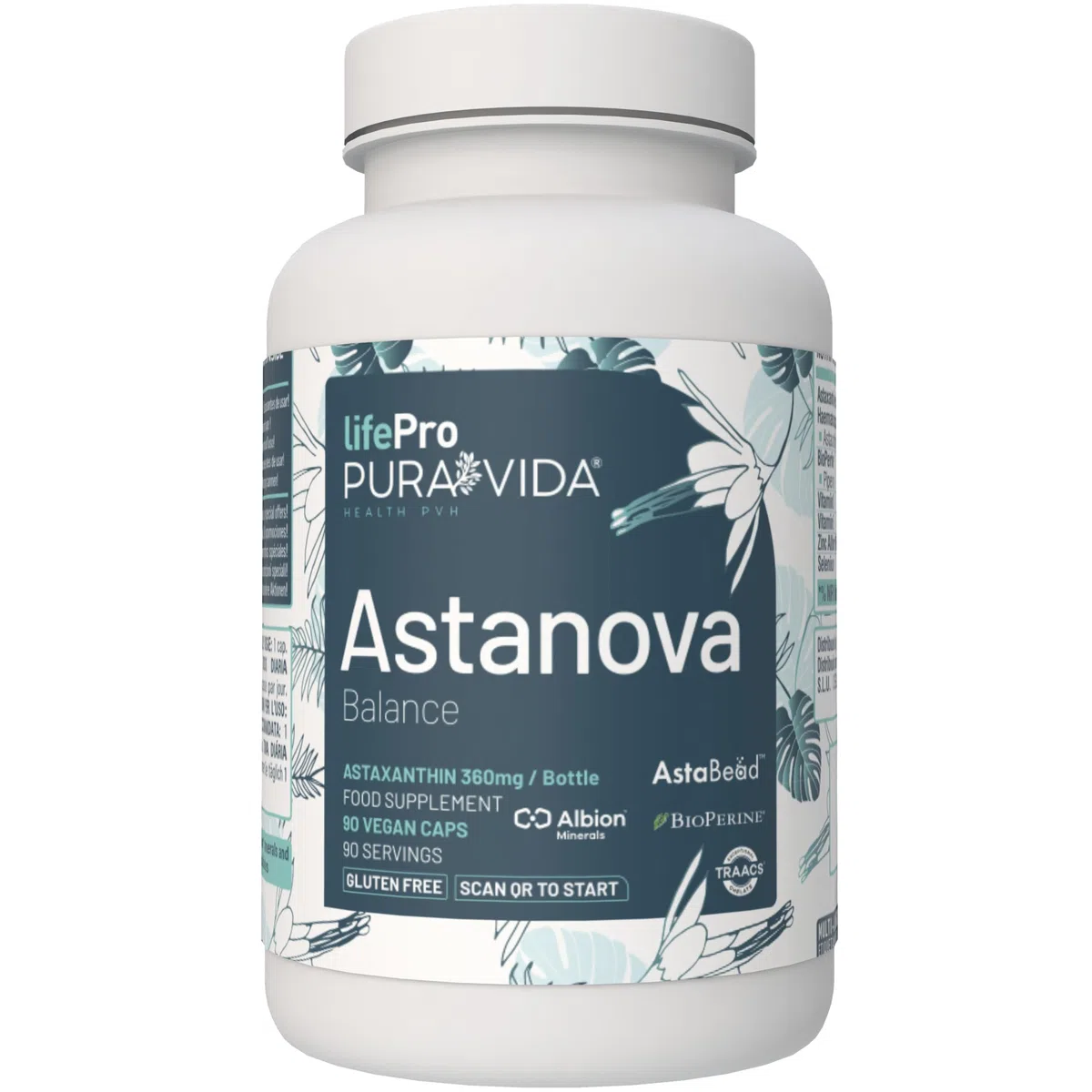 Life Pro Astanova Astaxanthine Pure 4mg avec Vitamine D3 E Zinc Sélénium, Antioxydant Puissant, 90 Gélules Véganes