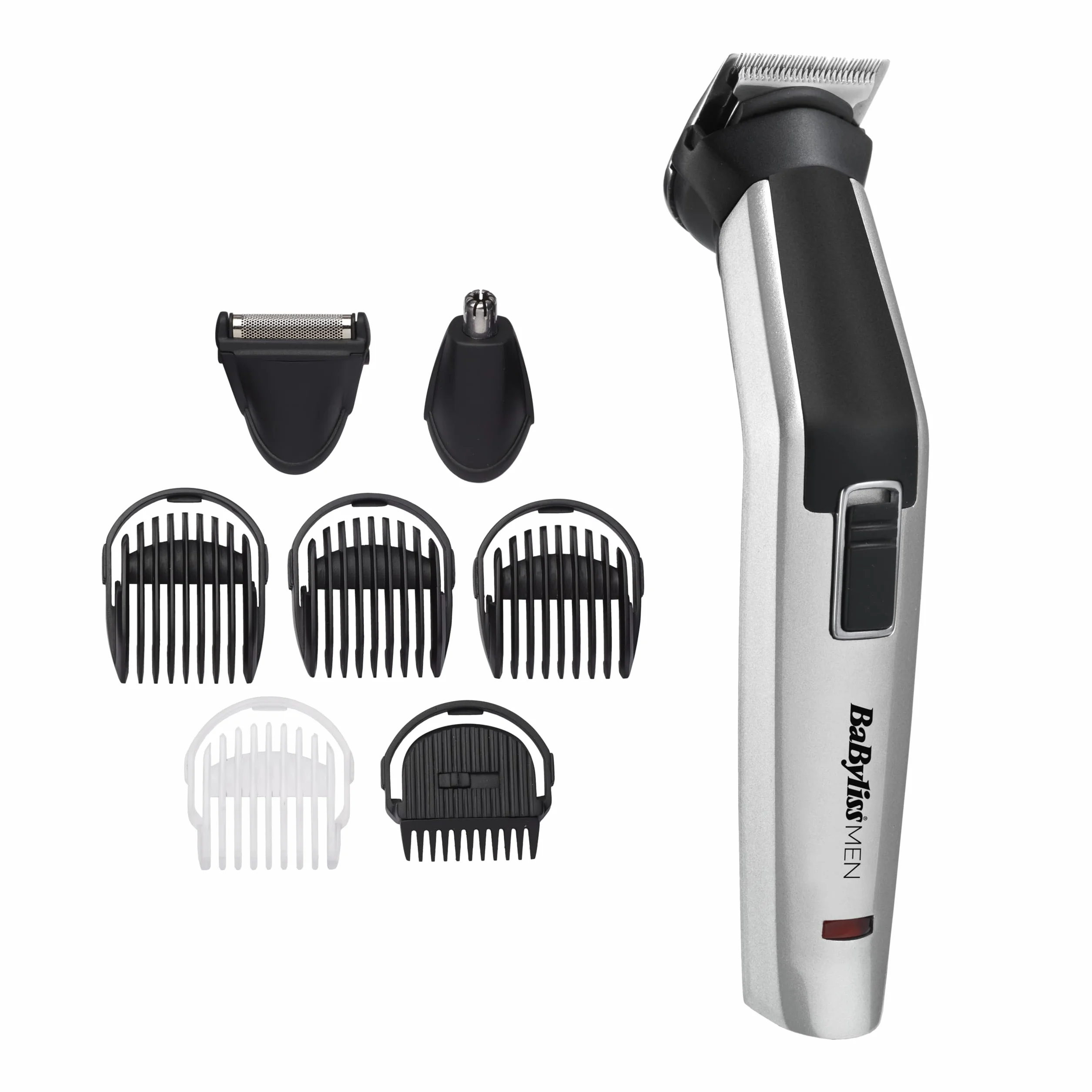 Babyliss MEN Tondeuse Multi-usages 8 en 1 Titanium avec Tondeuse Nez et Rasoir de Finitions MT726E