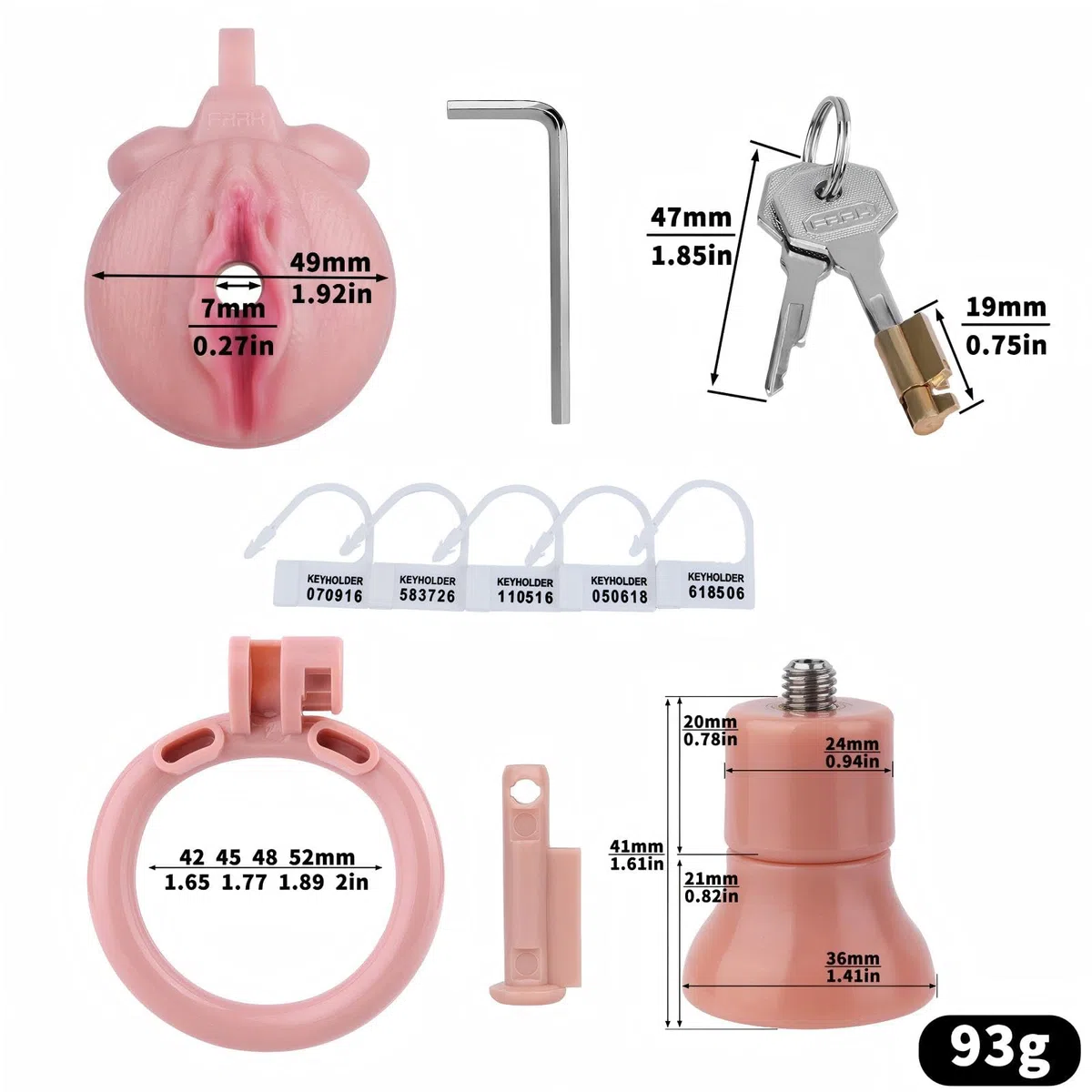 Cage de Chasteté pour Pénis Inversé Chastity Cage Man avec Serrure et 4 Anneaux Différents Sex Toýs Homme Cage Chastetée Légère et Imperméable avec Ceinture pour le Bondage du Pénis (A)
