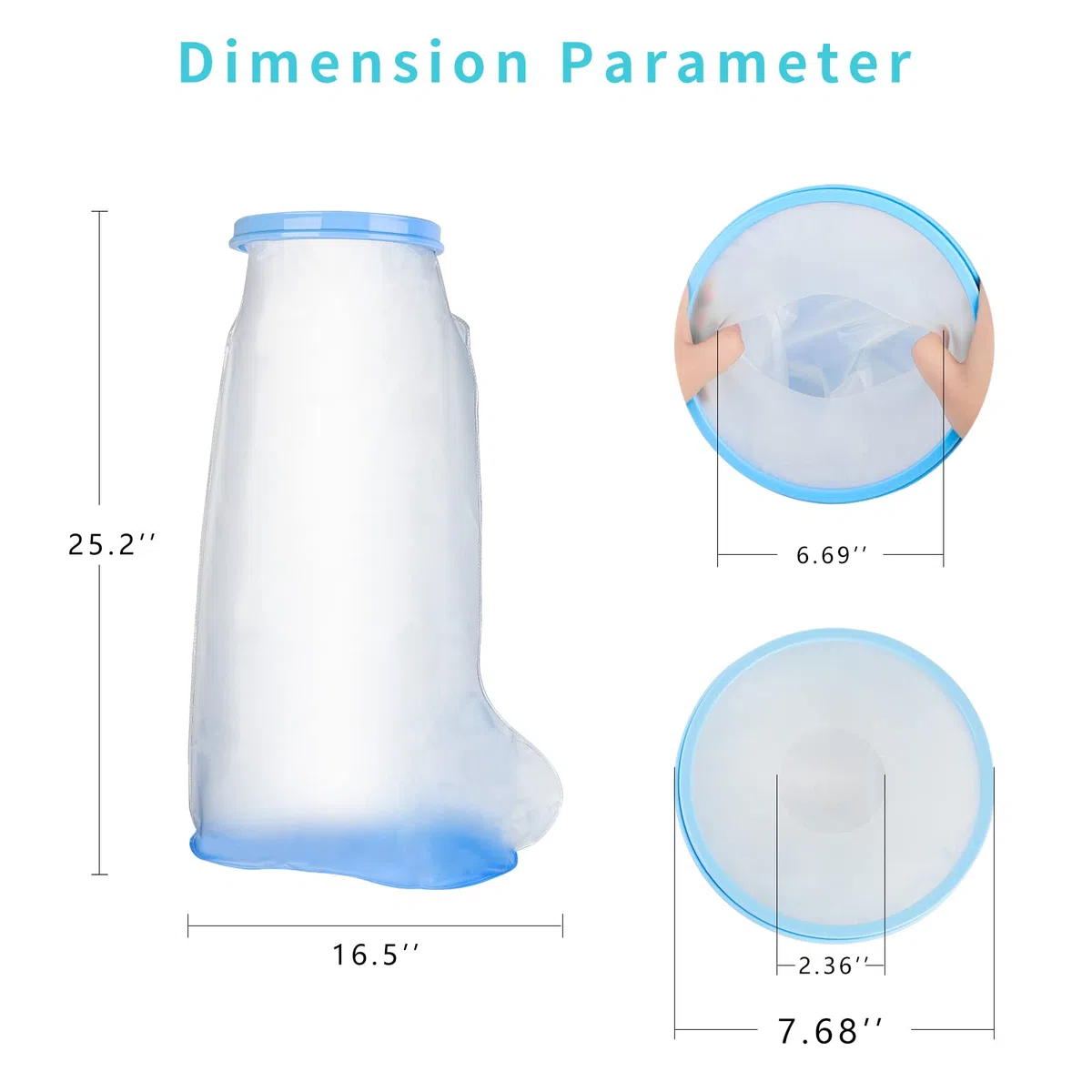 SUPERNIGHT Housse imperméable pour plâtre de jambe, protection étanche pour plaies de jambes et de pieds, design 100% antidérapant