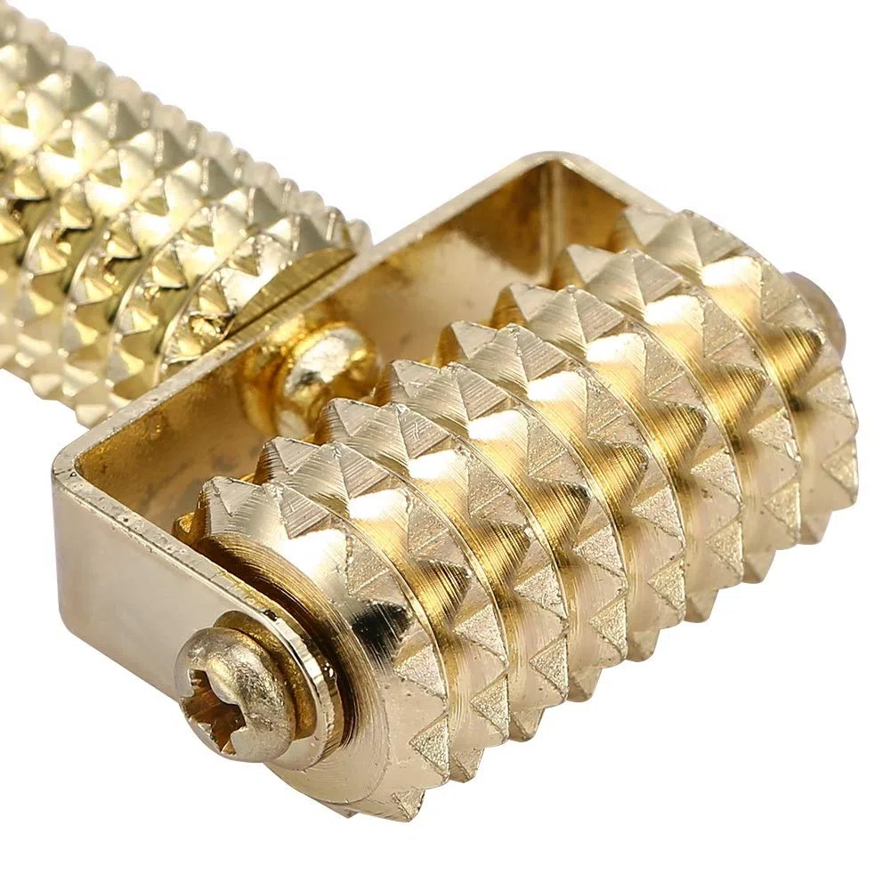 VOBOR Facial Roller Massager, Détecteur de points d'acupuncture Oreille faciale Acupoints Printemps Aiguille Roller Massage pour le corps et le visage Rouleau Massage Visage(Couleur : Or)