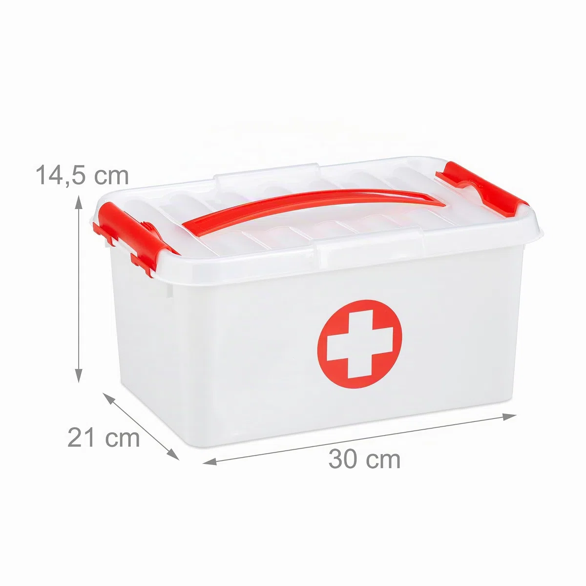 Relaxdays 10026306 premiers secours, Boîte de pansements, vide, pour urgences, plastique, HLP: 21x30x14,5 cm, blanc, PP, 21 x 30 x 14,5 cm