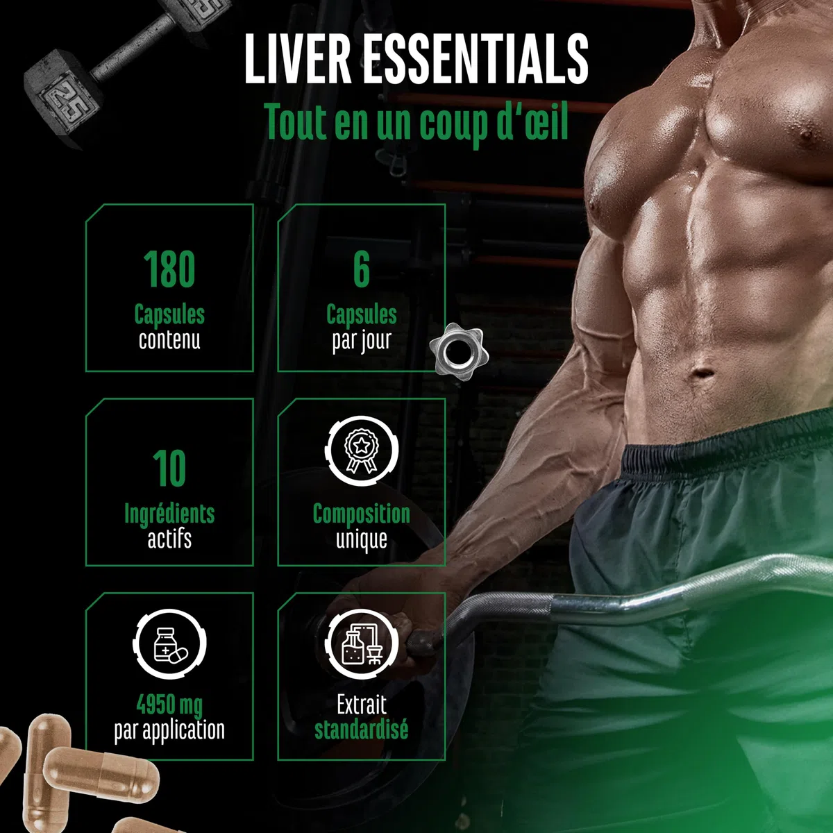 Liver Essentials 180 Capsules Complexe Foie Hautement Dosé avec Chardon Marie Choline NAC Artichaut Pissenlit Schizandra Gingembre Indol 3 Carbinol Desmodium Rutine Vegan