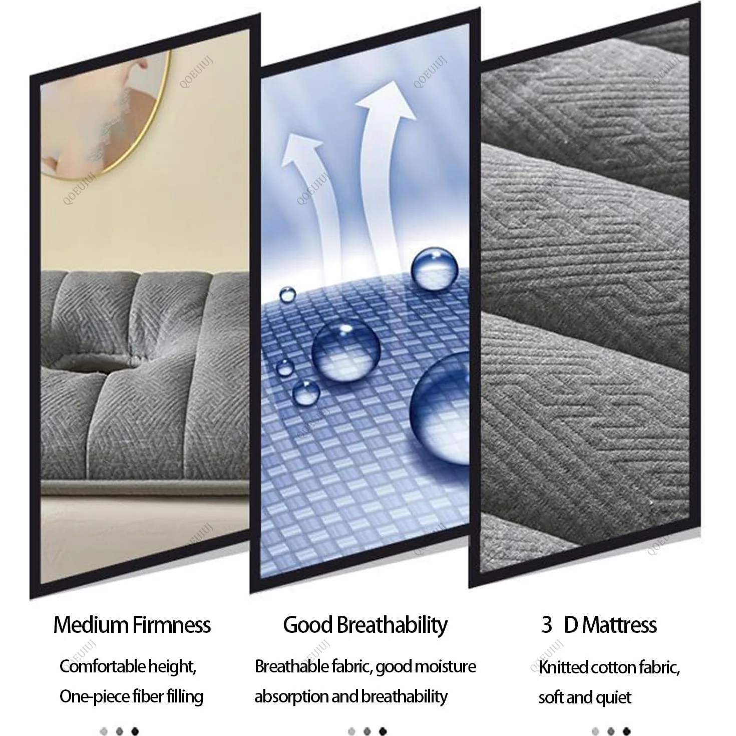 Surmatelas Table de Massage avec Trou Visage - Matelas Esthétique Épais Confort (Latex + Mousse), Tapis de Lit Cosmétique avec Élastiques de Maintien pour Salon de Beauté(Gris,180x60x5cm)