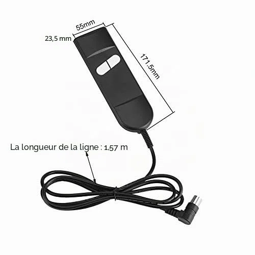 Ausla Télécommande à 2 Boutons pour Fauteuil de Relaxation Électrique, Contrôleur Manuel pour Fauteuil Élévateur et Canapé