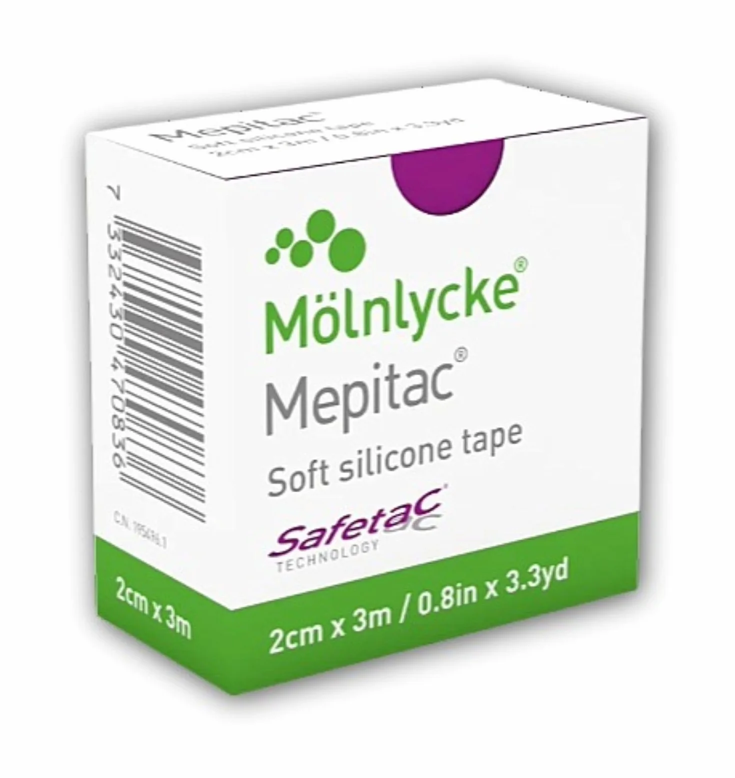Mölnlycke, Mepitac 2 cm x 3 m, ruban silicone souple.