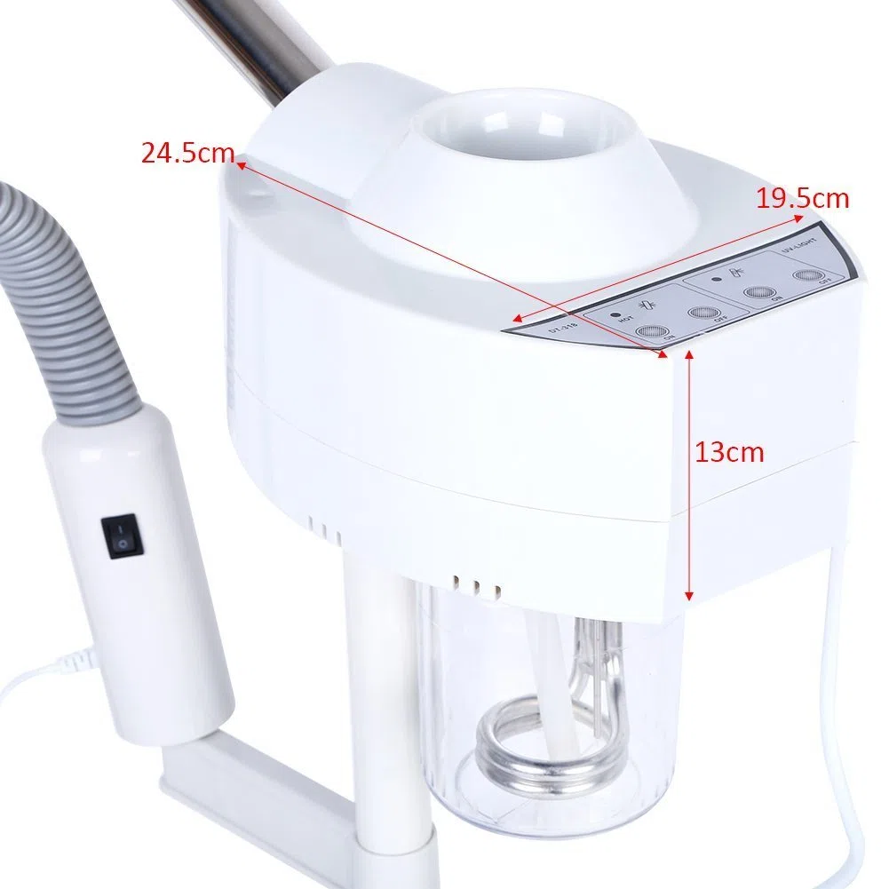 2 en 1 Vapozone Esthetique Professionnel, Vapeur Visage 5X Lampe, Loupe Esthetique sur Pied Machine Vapozone Professionnel pour Salon de Beauté Soin de Visage