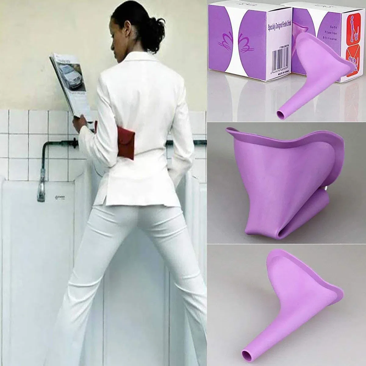 Urinoir portatif pour femmes pipi debout pisse pour femme réutilisable reutilisable feminin portable urinaux toilette féminine feminine wc accessoire entonnoir