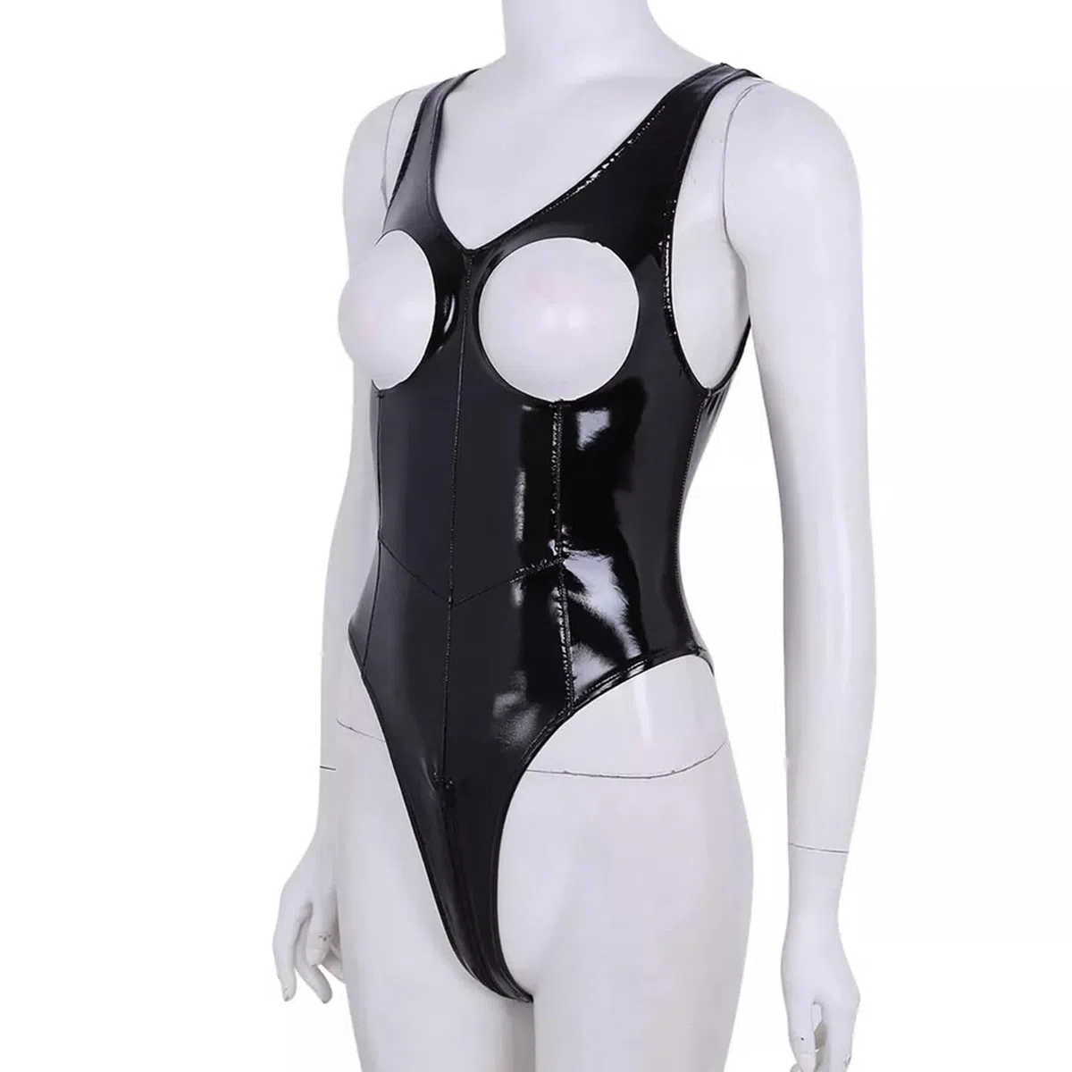 Latex Femme Érotique Robe Libertine De Soiree Chic Et Glamour Tenue Sexy Coquine Hot Pute Nue Elegant Cuir Lingerie Catsuit sous Vetement Combinaison Noire Ensemble Grande Taille Luxe Moulante