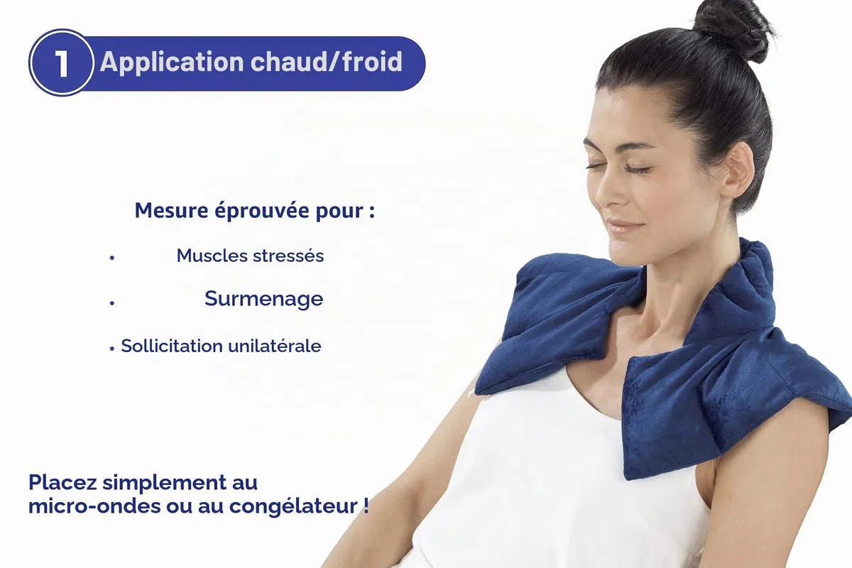 Maximex Coussin lesté pour épaules Chaleur & Froid, Bleu