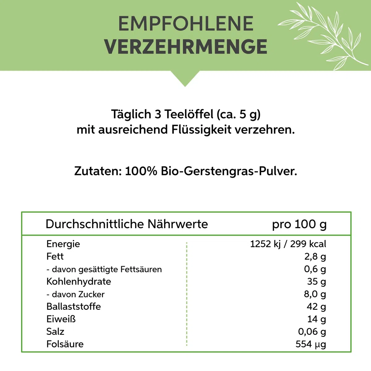 Poudre d'herbe d'orge bio moulue 1 kg | Poudre d'herbe d'orge issue de l'agriculture allemande | 100 % pure sans additifs (DE-ÖKO-007)