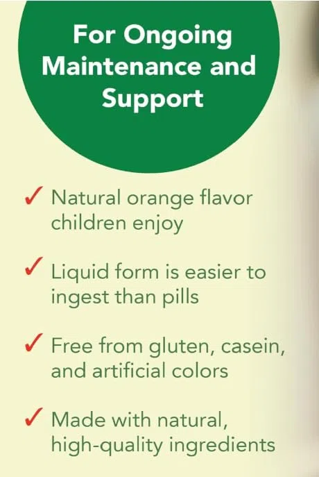 Calcium liquide au magnésium pour enfants au goût d'orange 473 ml