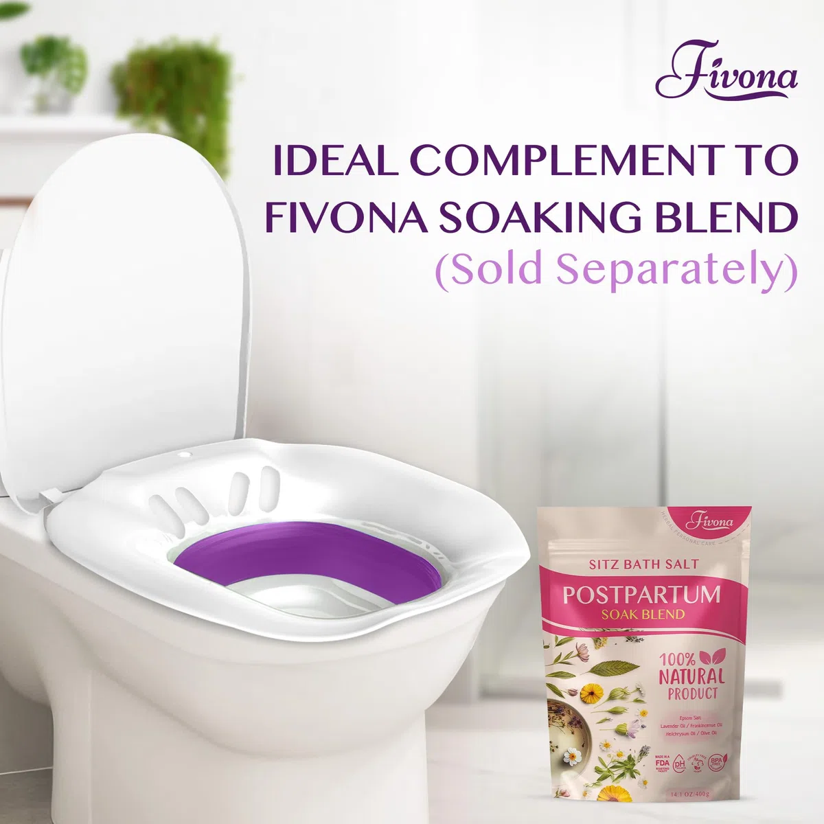 Bain d'assise pour grossesse et hémorroïdes - Siège de trempage pour toilettes - Bac à vapeur vaginale - Pour soins post-partum - Siège Bath and Yoni Steam Seat