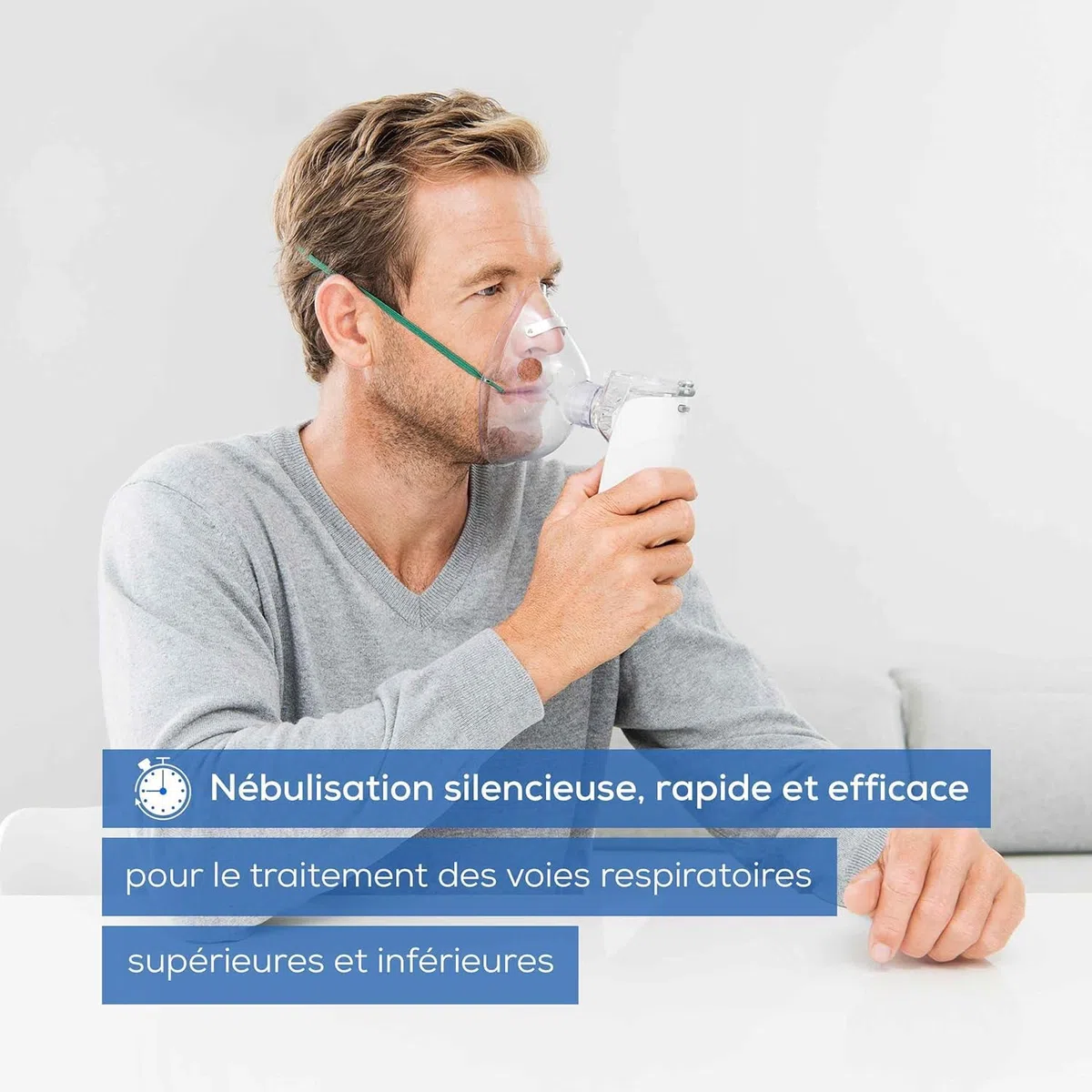 Beurer IH 55 Nébuliseur avec technologie de membrane vibrante, portable et silencieux, fonction d'auto-nettoyage, inhalateur pour traitement des maladies des voies respiratoires
