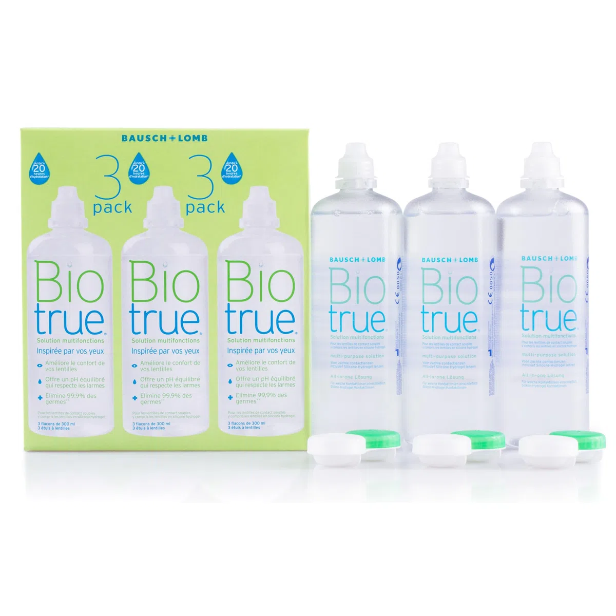 Biotrue Solution Lentilles de Contact Souples 3 x 300ml