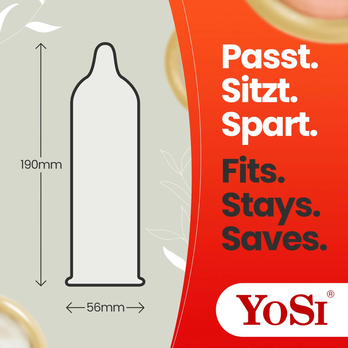 100 préservatifs de marque YOSI « XXL » plus d’espace - 56 mm de largeur - préservatifs extra larges, pour une expérience naturelle et intense - XXL - 100 pièces (2 x 50 pièces)