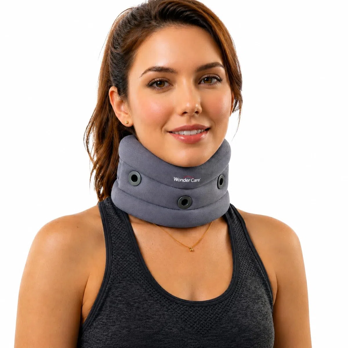 Wonder Care WC- Support de col souple Support de cou réglable Support de cou doux Support pour douleurs au cou et soutien pour hommes et femmes_C101l_grey