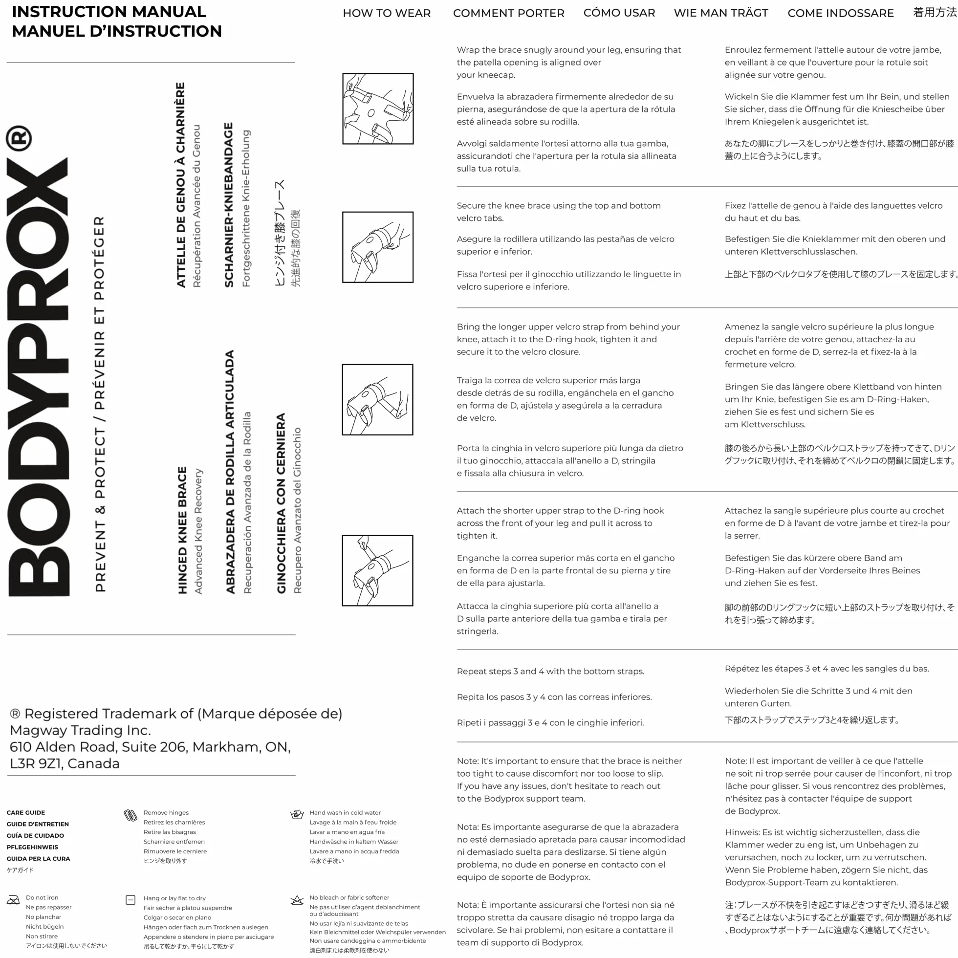 Bodyprox Genouillère articulée pour homme et femme, maintien du genou pour les lésions du tendon, du ligament et du ménisque