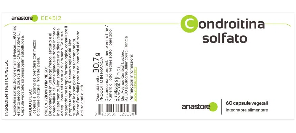 CHONDROÏTINE SULFATE * 400 mg / 60 gélules * Articulations (douleurs articulaires, inflammation)