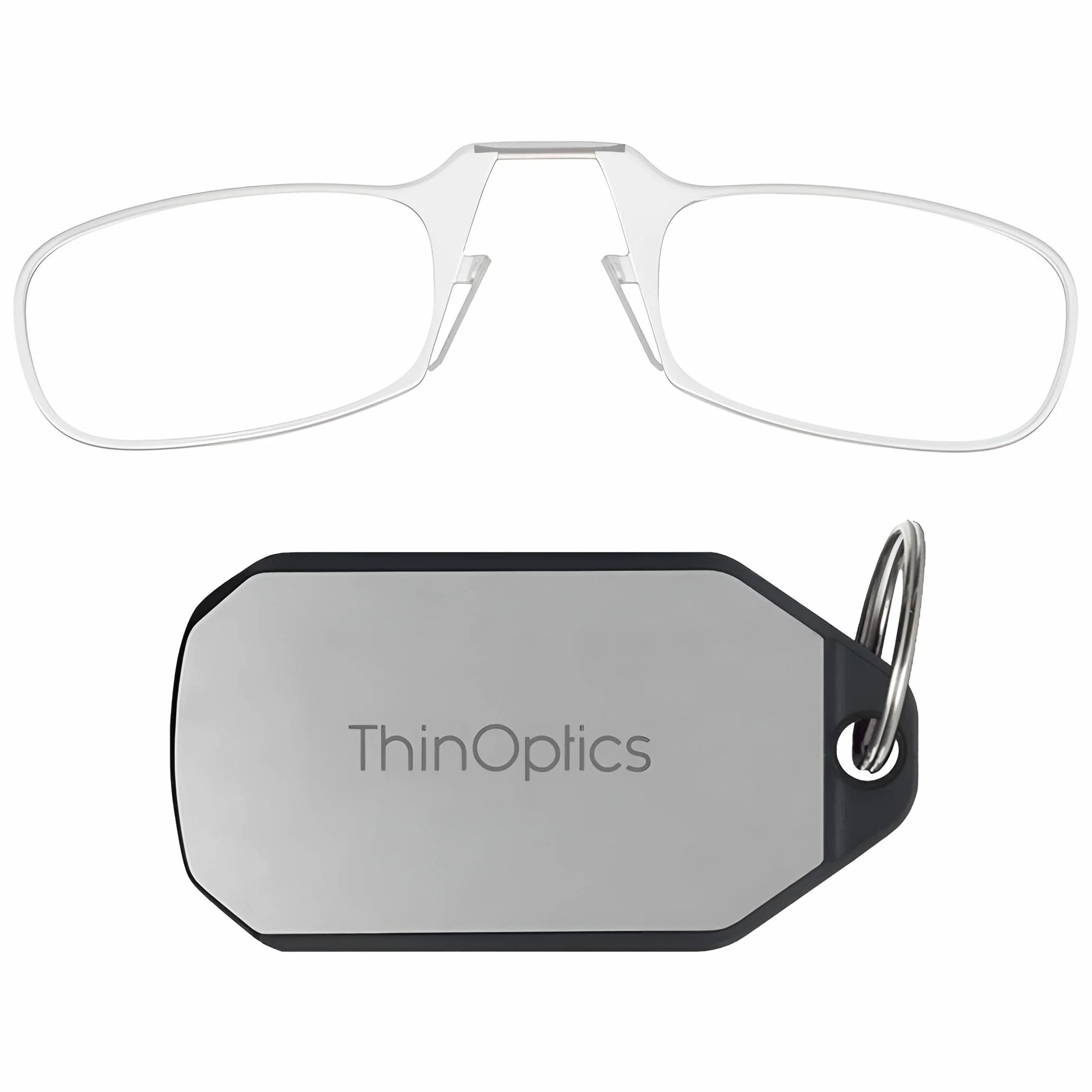 ThinOptics Lunettes De Lecture Avec Étui Porte-clés - Unisexe Homme Femme - Lunettes De Lecture Compactes, Pliables Et Légères Avec Technologie Flex-fit
