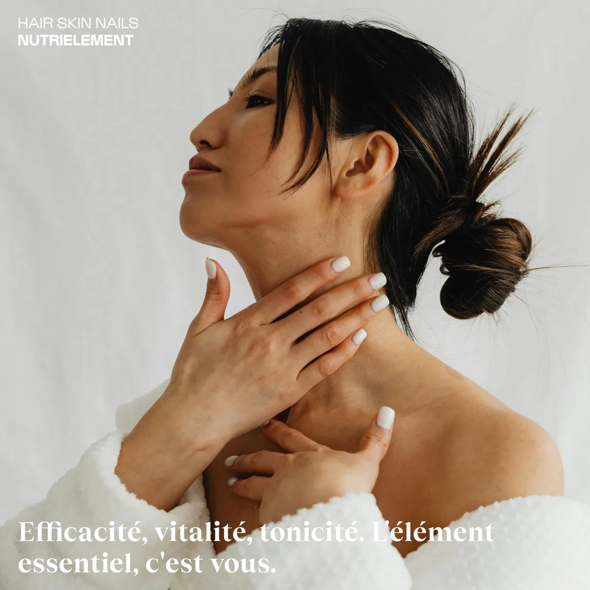 Nutrielement - Hair Skin Nails - 90 gélules - MSM, Kératine, Zinc, Vitamine C, Sélénium, Biotine - Complément alimentaire Pousse Cheveux, Peau, Ongles